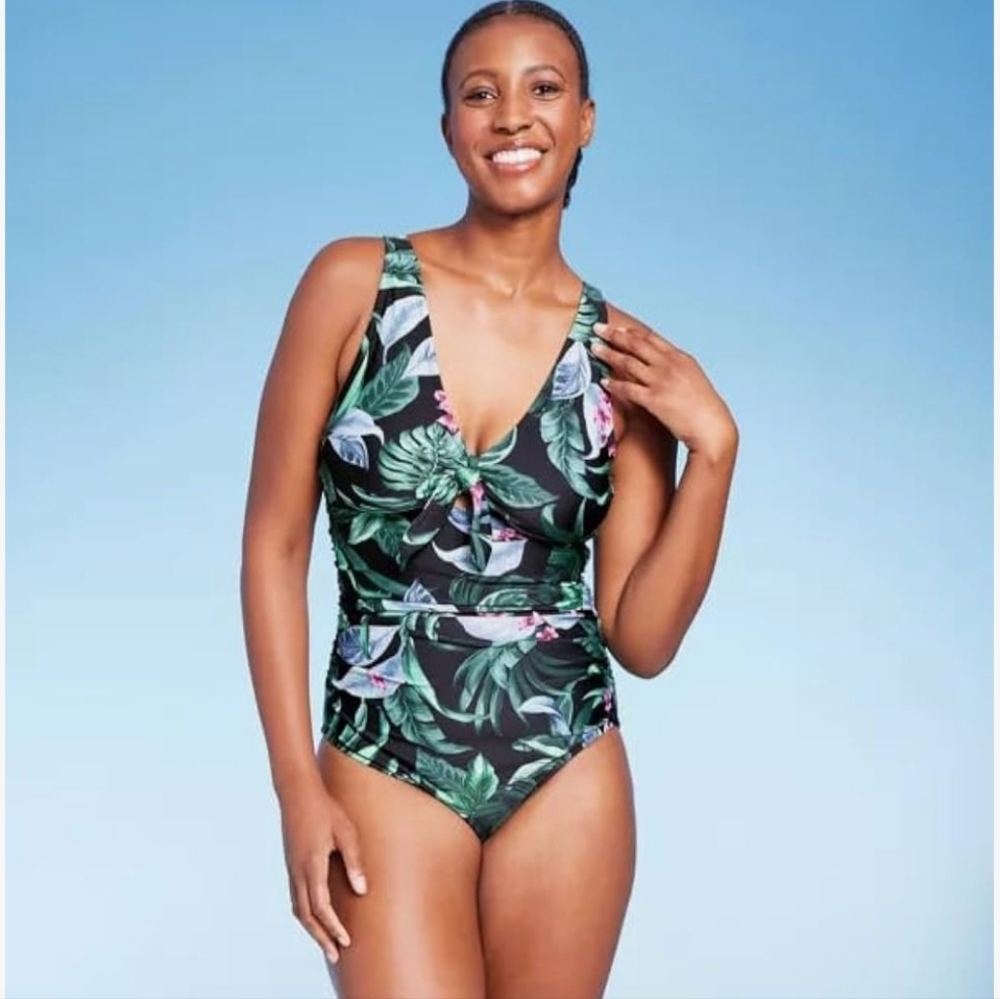 Kona Sol Tropical Print Swimsuit - Picture 3 of 7